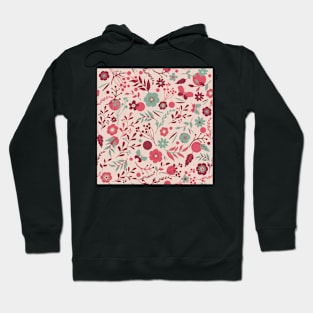 summer meadow coral + green Hoodie